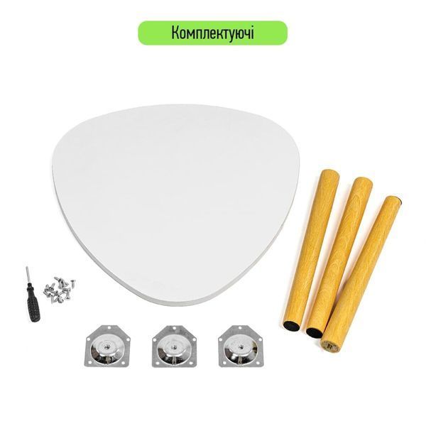 Столик журнальний трикутний 40х40х31см Білий SW-00003365 991944790 фото